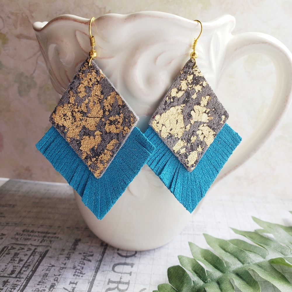 Genuine leather earrings